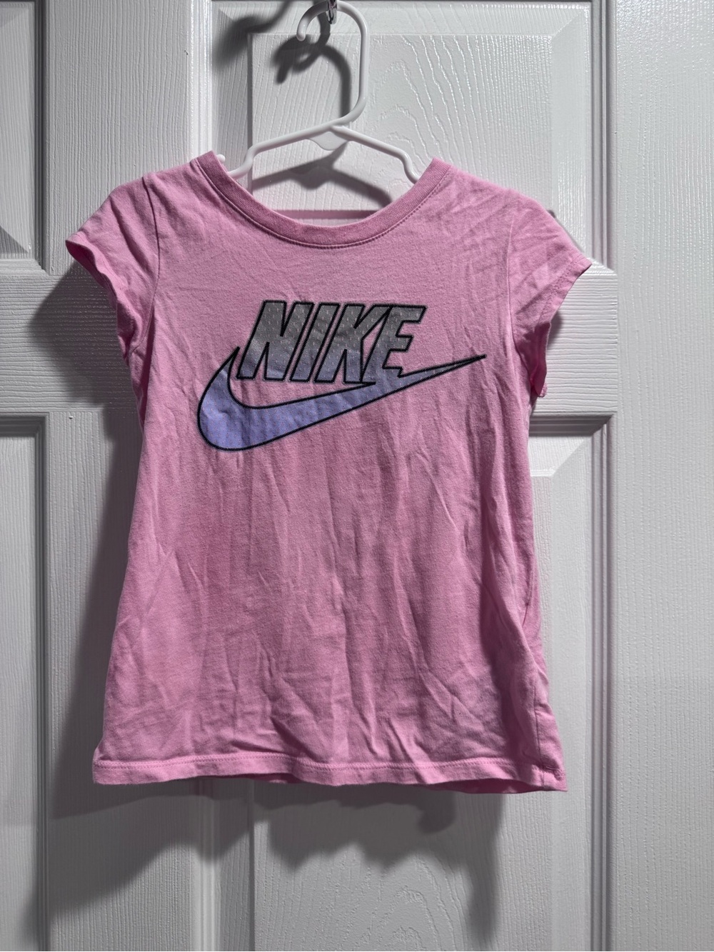Nike Pink Short Sleeve Logo Tee for Kids